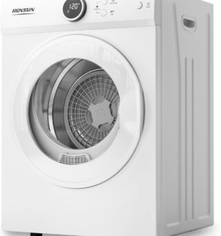 ROVSUN 1.8 Cu.Ft Portable Clothes Dryer, 1020W High End Front Load Electric Dryer, Compact Laundry Dryer with Electronic Screen Control & Stainless Steel Tub for Apartment, Home