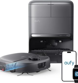 eufy C28 Robot Vacuum and Mop Combo,15,000 Pa Suction, HydroJet Always Fresh Roller Mop, Upgraded from X10 Pro, Zero-Tangle Design for Pet Hair, Auto Mop Washing&Drying, Self-Emptying&Refilling